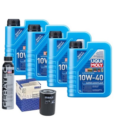 Motoröl 10W40 LIQUI MOLY Super Leichtlauf 4L+MAHLE Ölfilter +Cera Tec