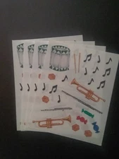 Creative Memories ~ Block Stickers ~ 4" x 5" ~ Musical Instruments ~ Lot of Four