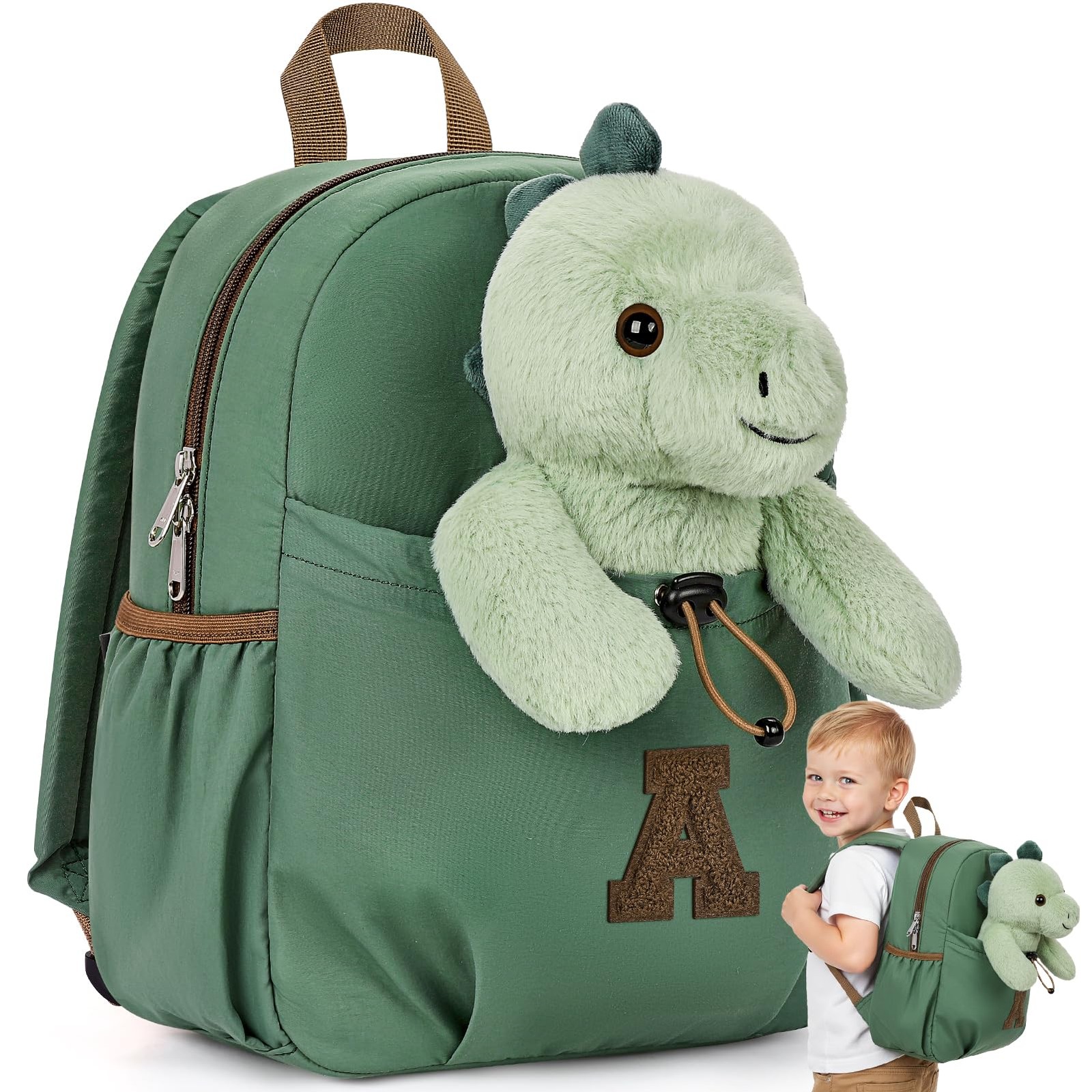 Initial Backpack for Boys 2-4, Dinosaur Backpack Toys for Boys, Birthday Gift...