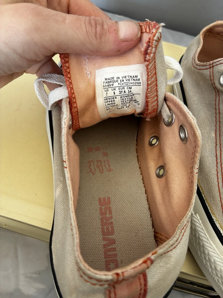 CONVERSE Chuck Taylor All Star Mujer 7 Doble Lengua Off White/Naranja Foto 3 de 4