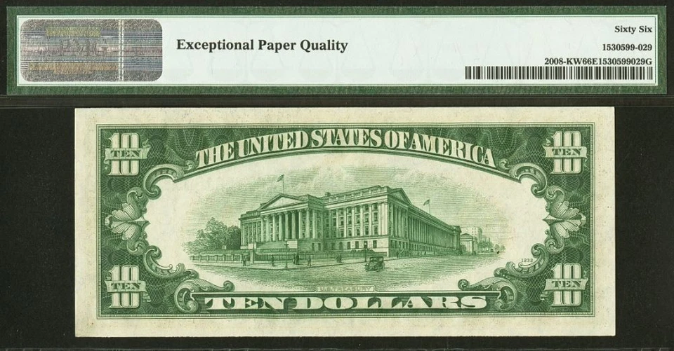 1934C $10 Federal Reserve Note PMG 66EPQ - Dallas - Fr 2008-KW - Image 3 of 3