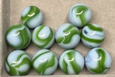 Lot Of 10 Alley St Mary  s Swirl Marbles .57  To .65  NM  