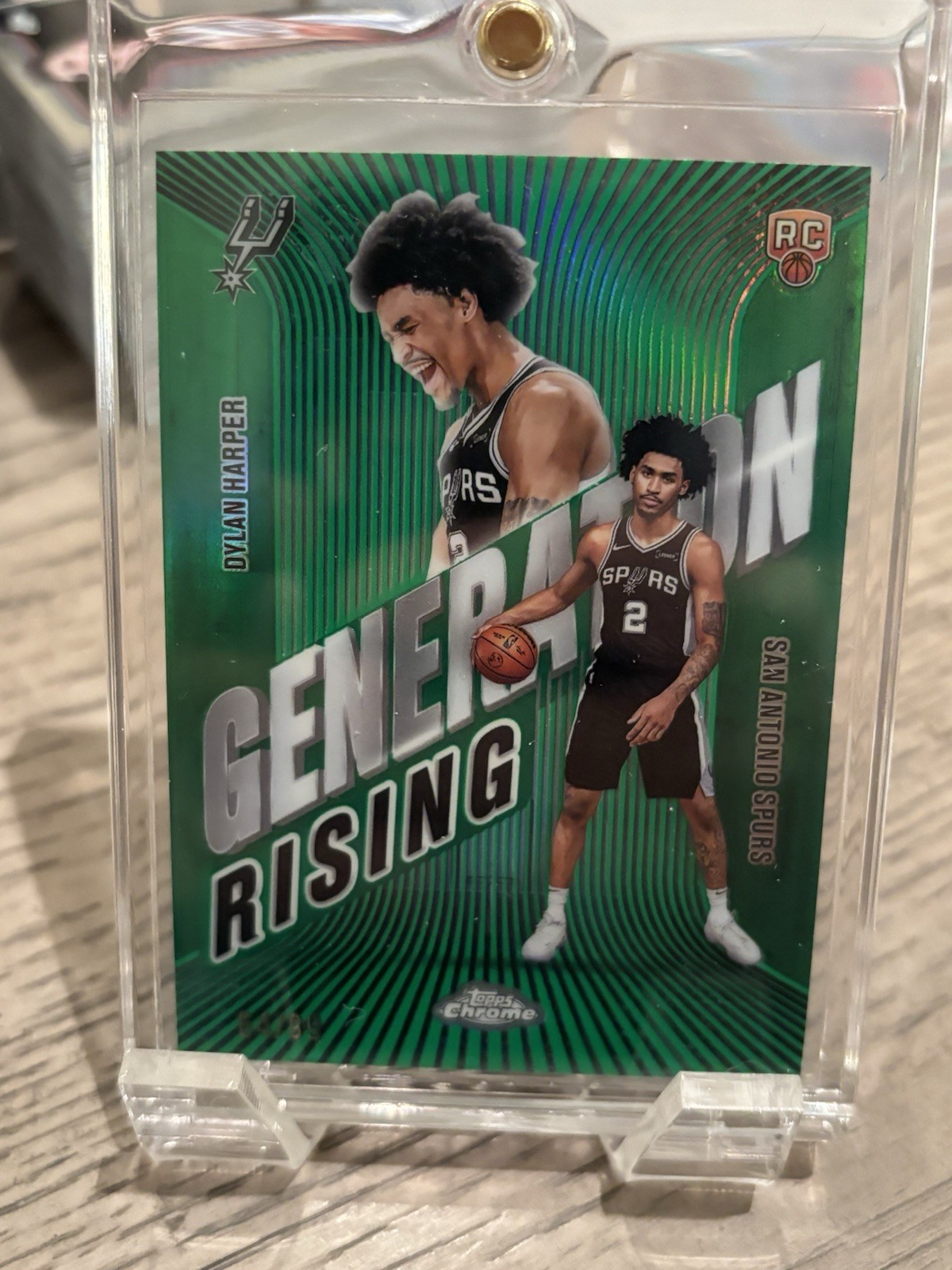 2025-26 Topps Chrome Generation Rising Green Refractor Dylan Harper /99 Spurs🔥