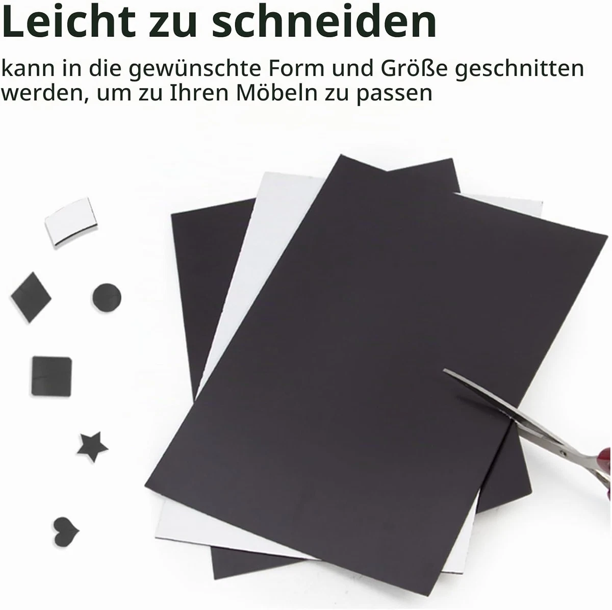 Selbstklebende Schaumstoffplatte EVA Moosgummi – 6 Stück, Schwarz, 25x20 cm, 3mm