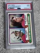 1980 TOPPS FOOTBALL CARD PSA 9 SCORING LEADERS MARK MOSELEY JOHN SMITH REDSKINS