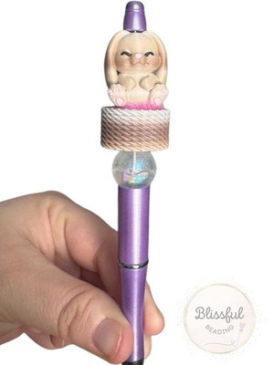 3D Printed Easter Bunny Basket Beaded Pen Handmade Refillable Pen Spring Gift