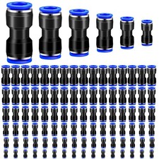 120 PCS Straight Push Connectors Air Hose Fittings Quick Release 4-12mm Kit