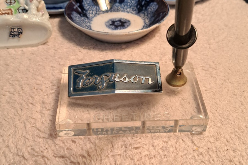 Ferguson Implement  Advertising Premium Acrylic Pen Holder with Fountain Pen