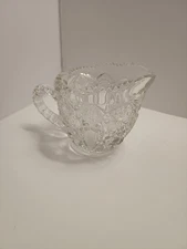 Vintage American Brilliant Cut Glass Creamer-Sawtooth Edges