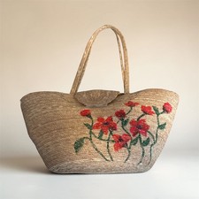 Beautiful hand woven  painted bag / Summer Purse - Hand Made in Mexico