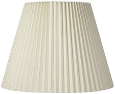 Lamp Shade Ivory Pleated Large 11" Top x 19" Bottom x 14.25" Height Spider 