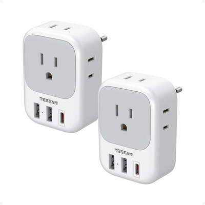 #ad #ad 2 Pack European Travel Plug Adapter TESSAN Europe Power Converter 4 Outlets 3 U $18.88