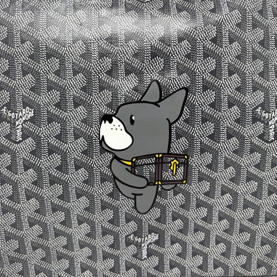 Goyard Boheme Hobo PM Shoulder Bag Pouch Gray Purse Dog Marker