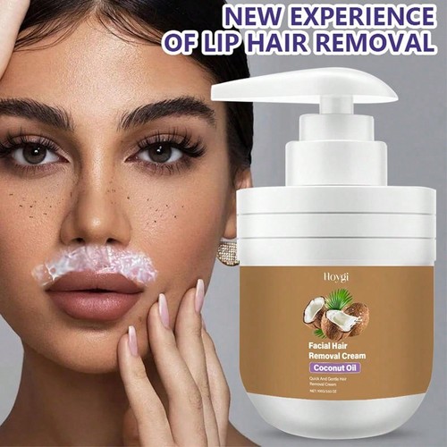 Facial Depilatory Cream, Coconut Hair Remover for Upper Lip and Chin ...