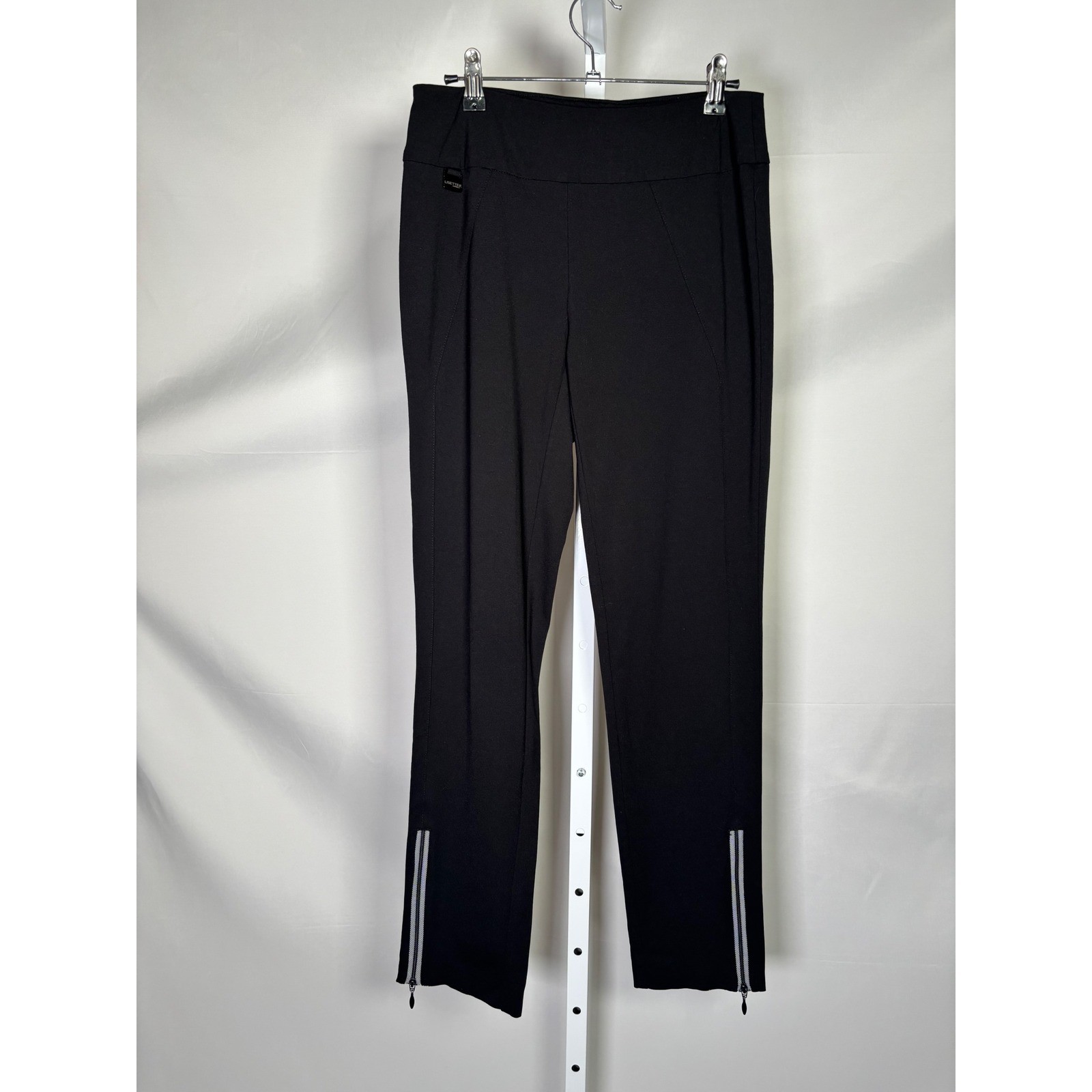 Lisette L Montreal Womens Black Ankle Zip Pull On Pants Size 6 Style 176648
