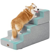 Made4Pets Dog Stairs for High Bed/Couch/Sofa - Extra Wide 35D Foam, Up to 40lbs