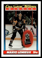 1991-92 Topps MARIO LEMIEUX #523 Penguins Conn Smythe Trophy HOF