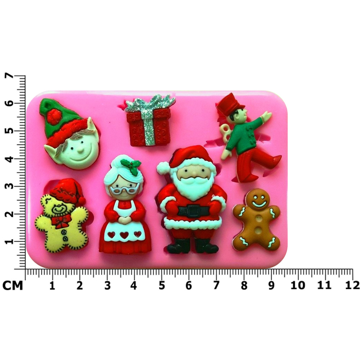 Mr & Mrs Claus Father Christmas Elf Toy Shop Silicone Mould by Fairie Blessings