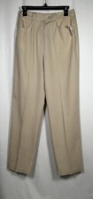 Talbots Vintage Women's Dress Pants Size 10L Long Straight Beige Cotton Waffle