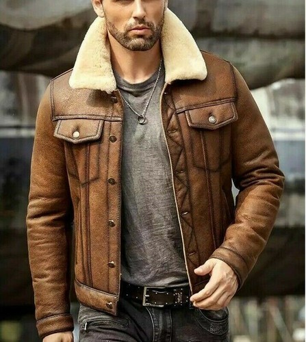 Men RAF Aviator Real Leather Jacket 