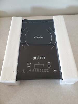 Salton Portable 1800W 8 Setting Induction Cooktop Burner w/ Timer~ Lightly Used
