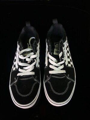 6.5 Youth Unisex Size 8 Women Vans Black And White Checker Print
