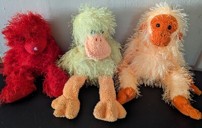 TY Trapeze The Monkey, Bonnie The Baby Chick & Sizzles The Teddy Bear Lot Of 3