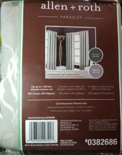 New! Allen & Roth Parksley Rod Pocket  Panel 50" X 84" ivory