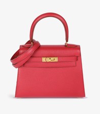 Hermès Rouge Vif Courchevel Leather Kelly 20cm Sellier