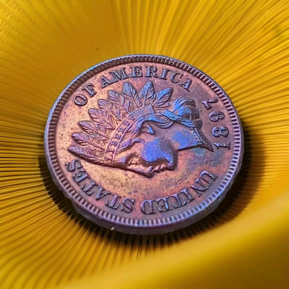 1897-P Indian Head Rainbow Toneing Beautiful Proof Like Condition. - Image 4 of 4