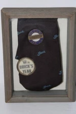 VINTAGE BUICK MEMORABILIA TIE, LAPEL BUTTON '61 IS BUICK'S YEAR UAW-CIO PIN