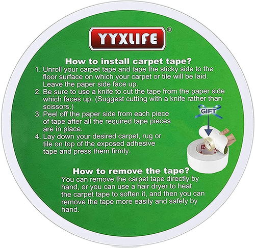 Double Sided Removable Rug Tape - Carpet Adhesive for Hardwood Floors,Non Slip A - Picture 7 of 7