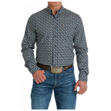 MTW1347093 Cinch Men's L/S Buttondown Modern Fit Western Shirt - Navy Print