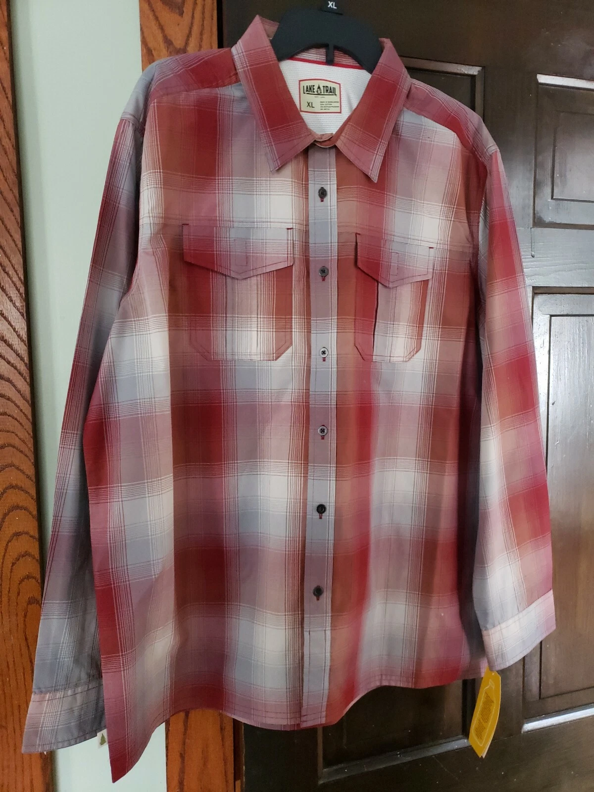 Lake & Trail Shirt Mens Size Long Sleeve Vented Fishing Hiking Outdoors