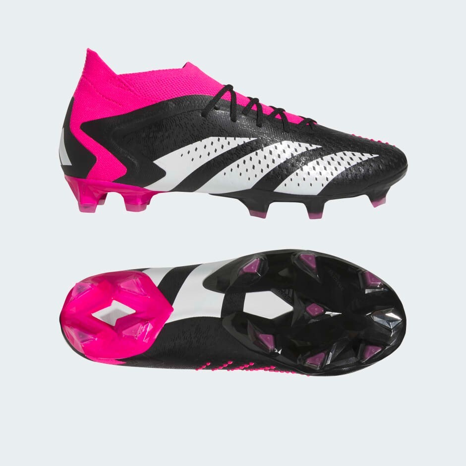 adidas Predator Accuracy.1 FG Black-Pink Soccer Shoes Size 7.5 UK