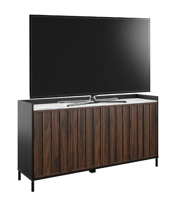 Twin Star Home 双色中世纪餐边柜带人造大理石上衣 — 第 4/4 张图片