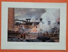 Kokerei Anlage der Königshütte in Oberschlesien alter Farbdruck von 1906