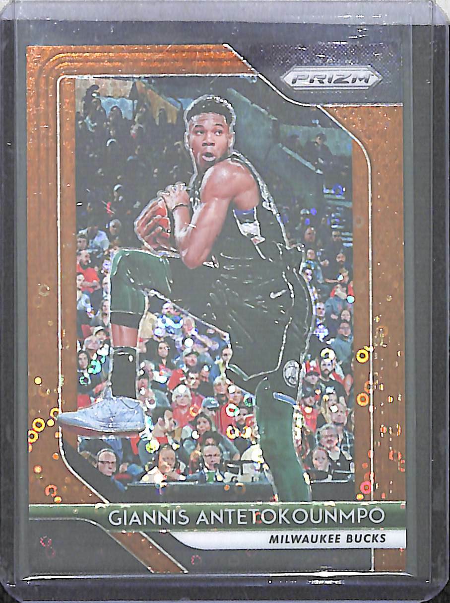 2018-19 Panini Prizm Bronze Disco Prizm #296 Giannis Antetokounmpo No 4 of 20