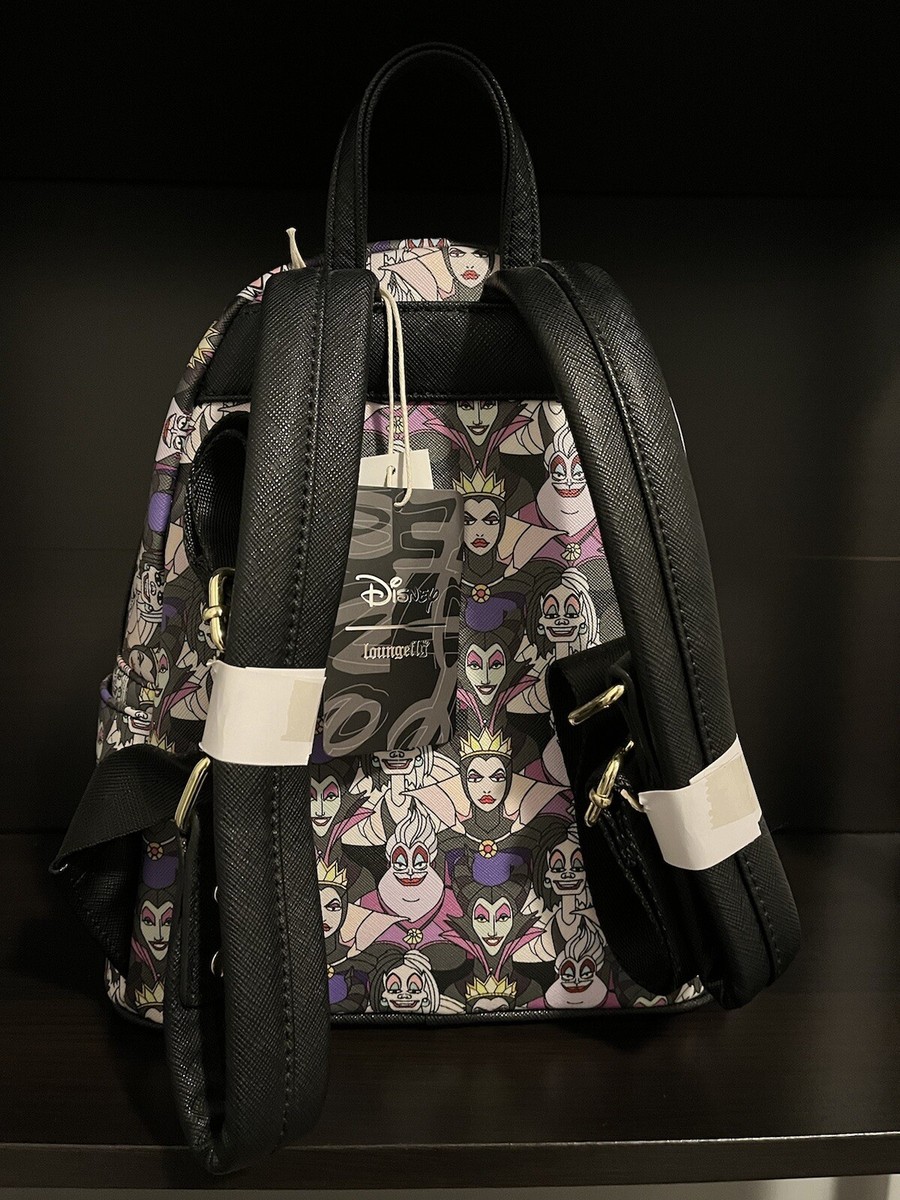 Loungefly Disney Villains AOP All Over Print Mini Faux Leather Backpack Loungefly Disney Villains Debossed All Over Print Double  main image 4