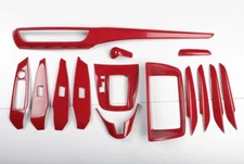 14PCS Red Carbon Fiber Car Interior Kit Cover Trim For Mazda 6 2014-2015