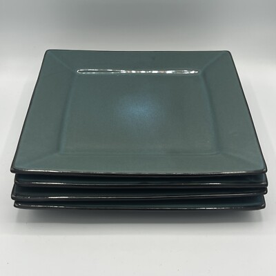 Gibson Elite Kiesling  Dinner Plates Dinnerware Turquoise Set Of 4