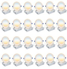 24Pack 12W LED Recessed Light 5CCT 6 inch Ultra-Thin Dimmable Ceiling Night Lamp