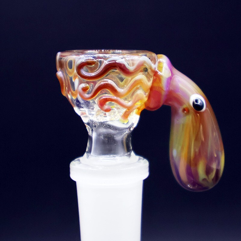 2PCS 14mm Squid Male Glass Bowl for Glass Bong Pipe Slide Replacement