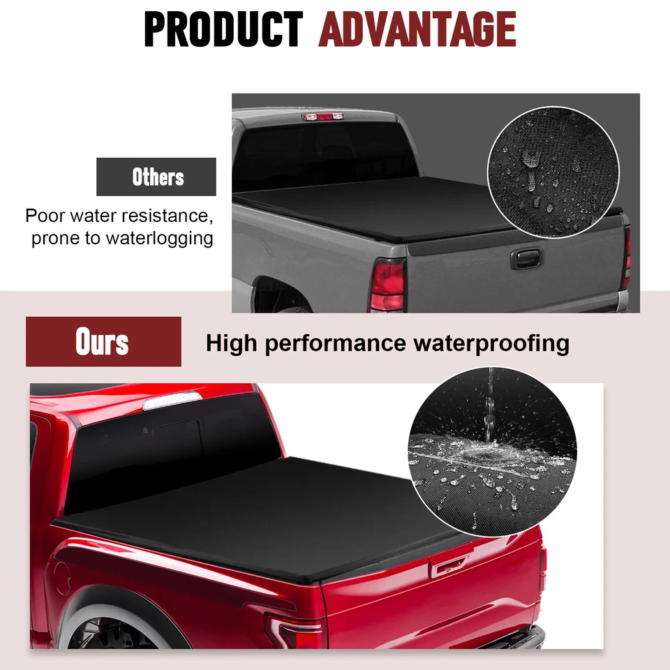 Soft Roll Up 6.5FT Truck Bed Tonneau Cover For 97-04 Ford F-150 F150 Heritage - Image 4 of 4