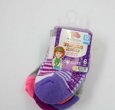 Fruit of the Loom Toddler Girls 6 Pair Multi Color Low Cut Socks 6-18 Mo. NEW