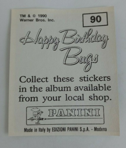 1990 Panini Happy Birthday Bugs (Pick Your Sticker) - Picture 131 of 343