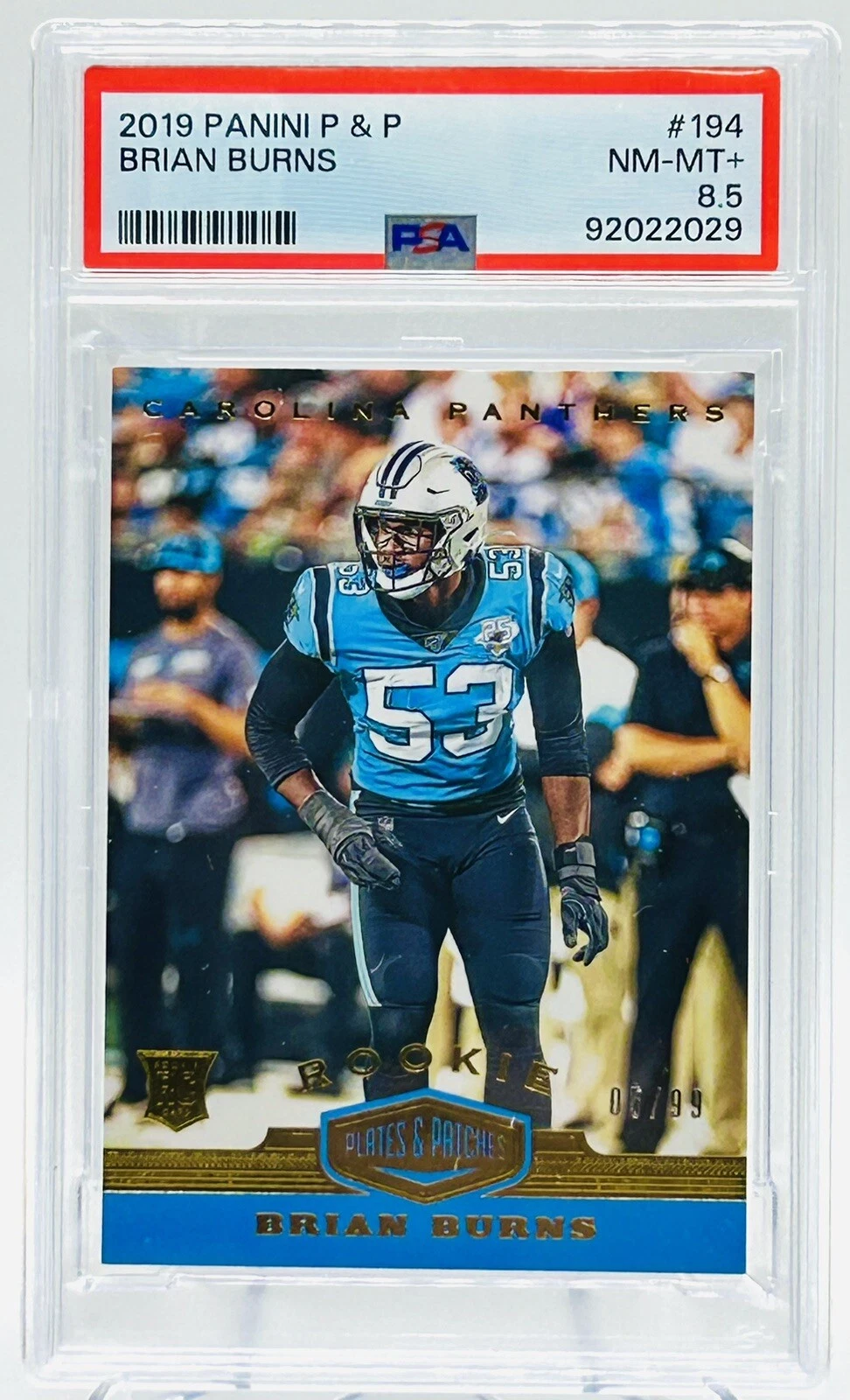 Brian Burns Panini Plates & Patches #194 Base