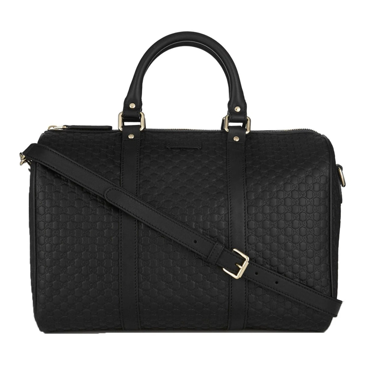 Gucci Microguccissima GG Black Leather Embossed Boston Bag eBay