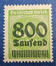 Stamp Germany Reich FREIMARKE 800 000 Mark 1923 Mi. Nr. 308 a [🇩🇪35989]