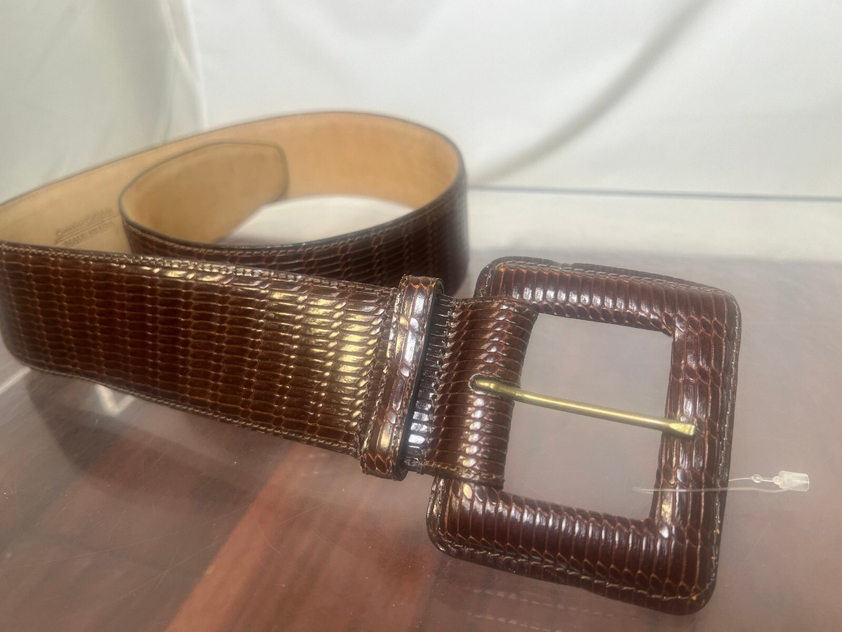 Vintage WCM New York Brown Genuine Calfskin Leather Belt  display picture 1